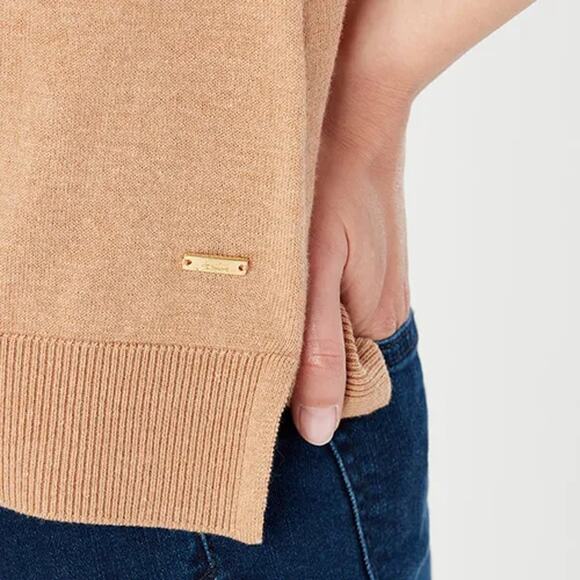 Joules Orianna Tan Roll Neck Jumper Turtleneck Sweater 6 Cotton Neutral Basic - Picture 4 of 12